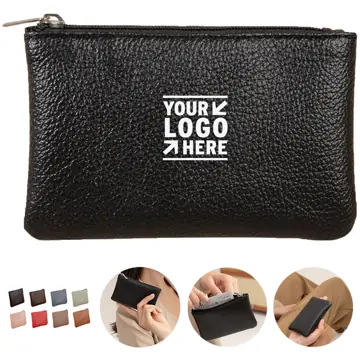 Lychee Textured Zipper Coin Pouch