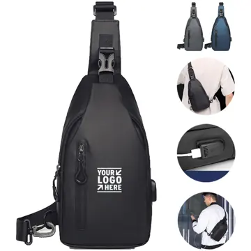 AquaGuard Expandable Travel Shoulder Bag with Power Port