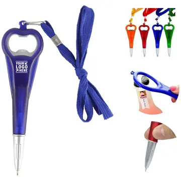 Versatile Writing Tool with Opener and Lanyard