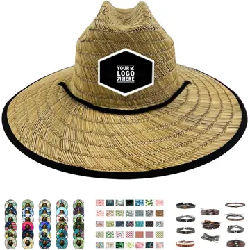 Personalized Patterned Straw Sun Visor