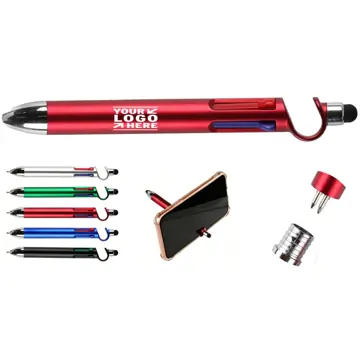 Multi-Function Touchscreen Stylus Pen with Phone Holder
