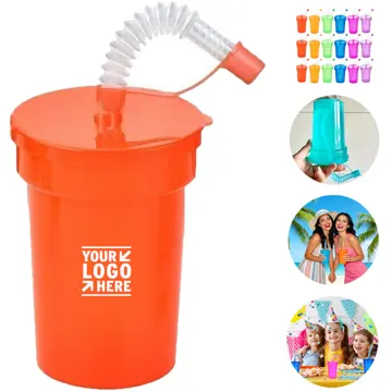 Colorful Spiral Straw Beverage Cup