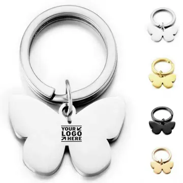 Elegant Butterfly Pet ID Keychain
