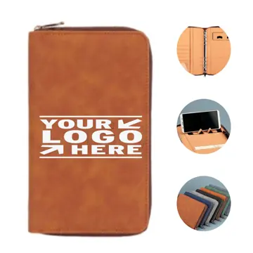 Premium Synthetic Leather Zippered Notebook Organizer