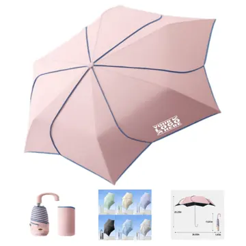 Elegant Petal-Fold Compact Umbrella with Sun Shield