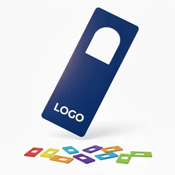 Customizable Blue Door Knob Hanger Tags with Detachable Coupons