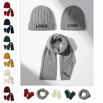 Alpaca Wool Winter Trio: Scarf, Gloves & Beanie Set